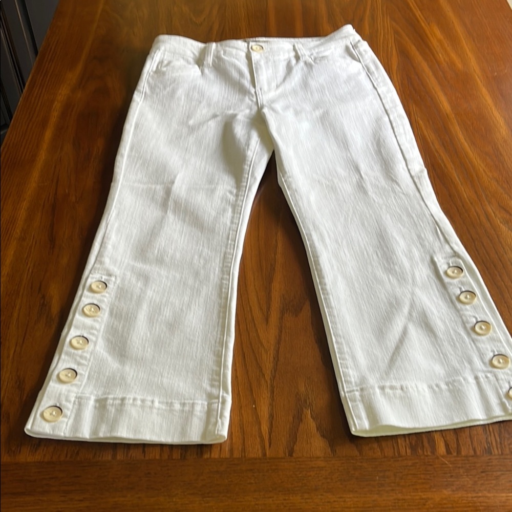 Liverpool White Flare Wide Leg Cropped Jeans
